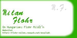 milan flohr business card